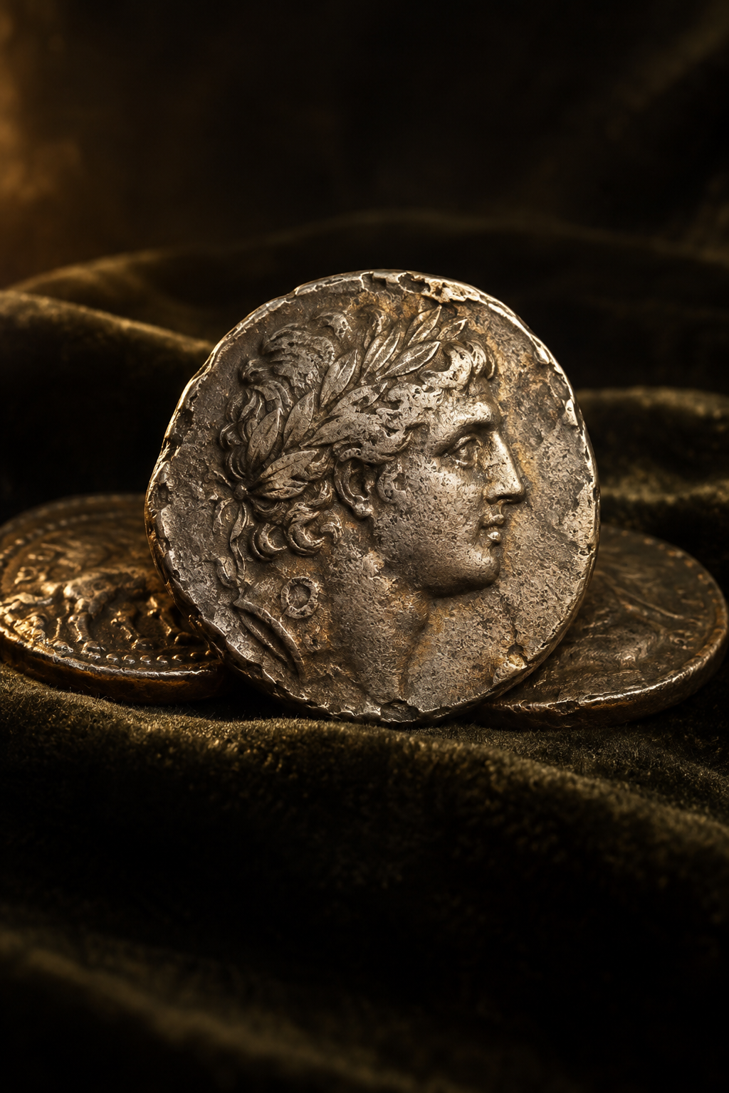 A silver-coloured circulated coin